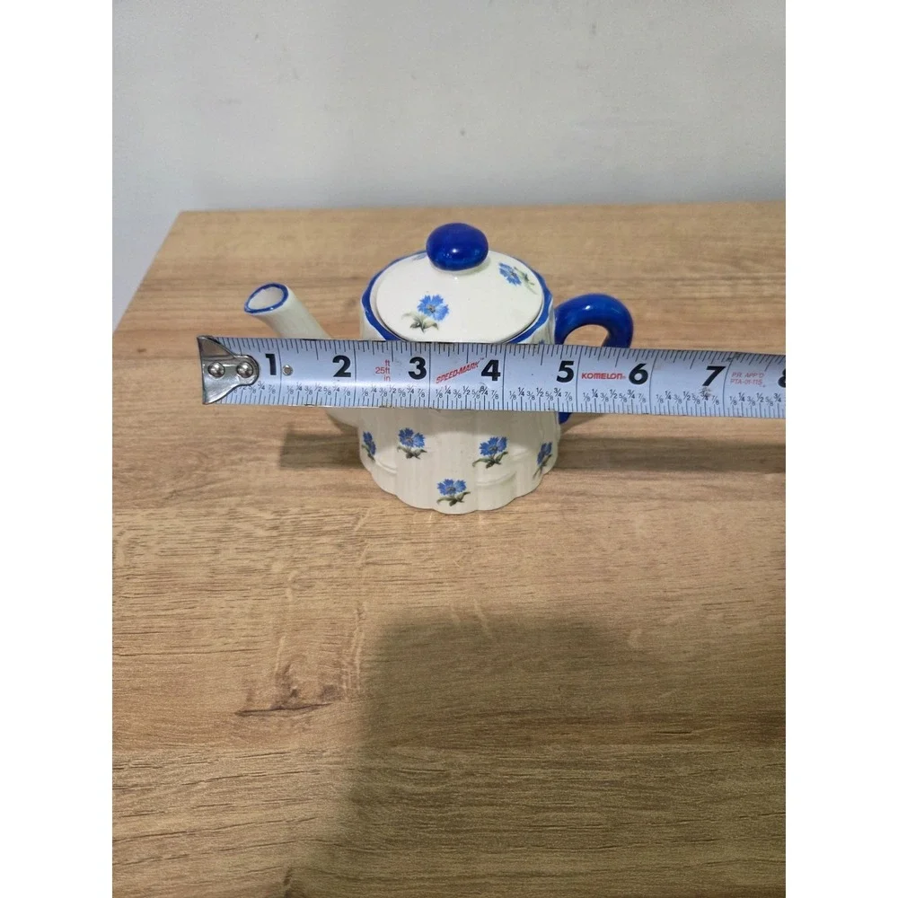 Boleslawiec Polish Pottery Personal Teapot Blue White Floral 5.5''